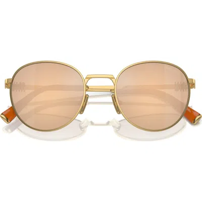 Miu Miu 50mm Round Sunglasses In Gold