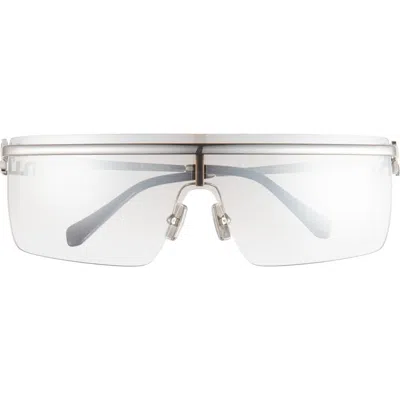 Miu Miu 50mm Shield Sunglasses In Silver