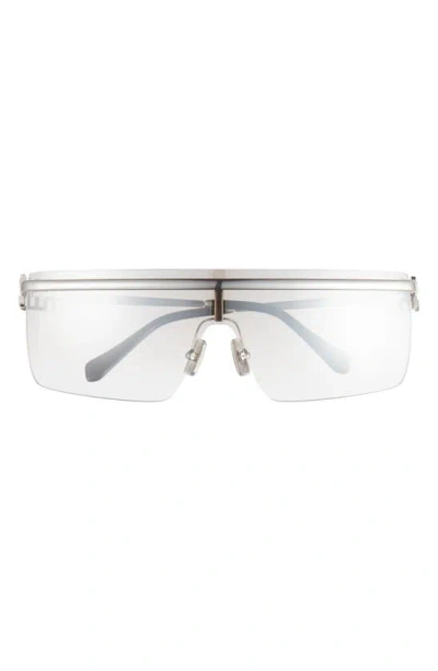 Miu Miu 50mm Shield Sunglasses In Silver