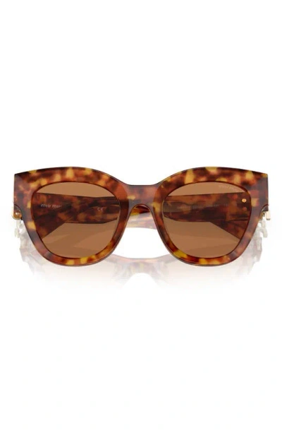 Miu Miu 51mm Butterfly Sunglasses In Lite Havana