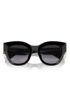 Miu Miu Beveled Black Acetate & Plastic Cat-eye Sunglasses In Black