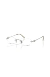 Miu Miu 51mm Oval Optical Glasses In Metallic