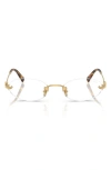 Miu Miu 51mm Oval Rimless Sunglasses In Gold