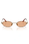 Miu Miu 51mm Oval Rimless Sunglasses In White