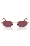 Miu Miu 51mm Oval Rimless Sunglasses In Brown