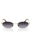 Miu Miu 51mm Oval Rimless Sunglasses In Gold