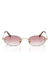 Miu Miu 51mm Oval Rimless Sunglasses In White
