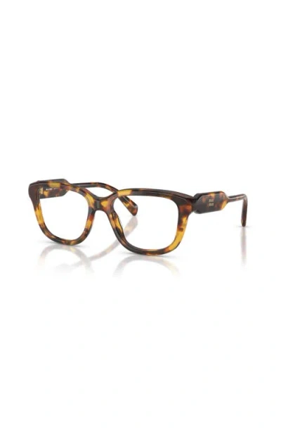 Miu Miu 51mm Rectangle Optical Glasses In Brown