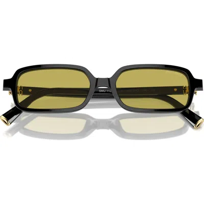 Miu Miu 51mm Rectangular Sunglasses In Black