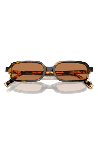 Miu Miu 51mm Rectangular Sunglasses In Blond Havana