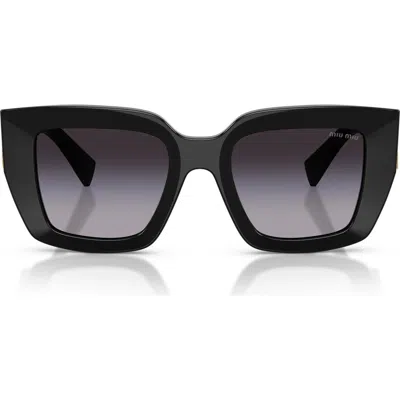 Miu Miu 51mm Square Gradient Sunglasses In Black