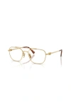 Miu Miu 51mm Square Optical Glasses In Gold