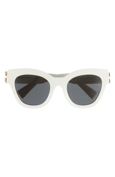 Miu Miu 51mm Square Sunglasses In White
