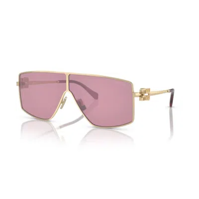 Miu Miu Sonnenbrille Mit Oversized-gestell In Pale Gold