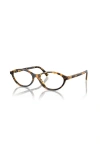 Miu Miu 52mm Oval Optical Glasses In Brown