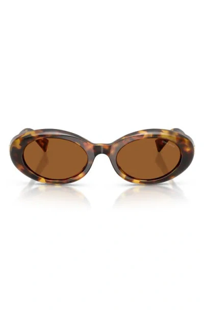 Miu Miu 52mm Oval Sunglasses In Brown
