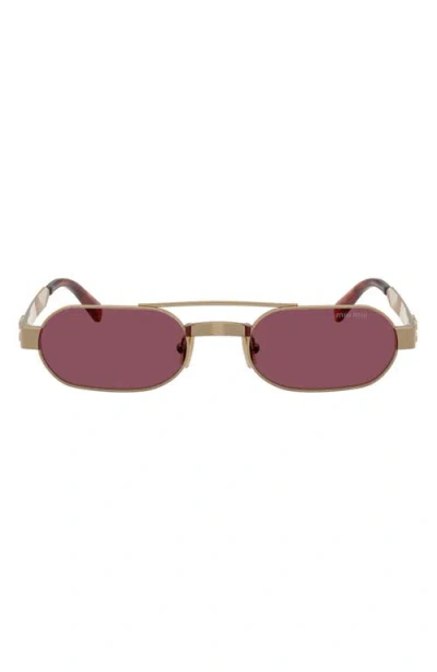 Miu Miu 52mm Oval Sunglasses In Gold
