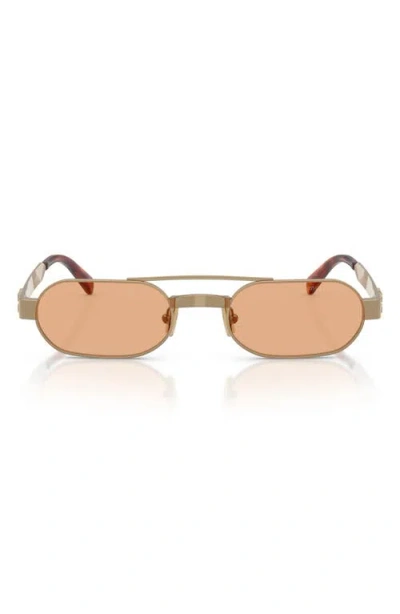 Miu Miu 52mm Oval Sunglasses In Gold