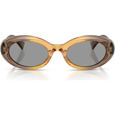 Miu Miu 52mm Oval Sunglasses In Gold