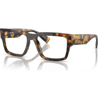 Miu Miu 52mm Rectangle Optical Glasses In Brown