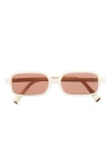 Miu Miu 52mm Rectangular Sunglasses In White