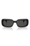 Miu Miu 52mm Rectangular Sunglasses In Black
