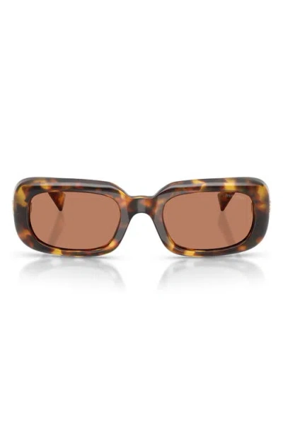 Miu Miu 52mm Rectangular Sunglasses In Brown