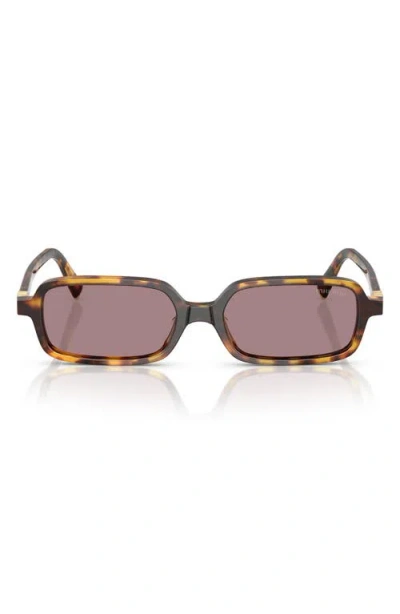 Miu Miu 52mm Rectangular Sunglasses In Brown Havana