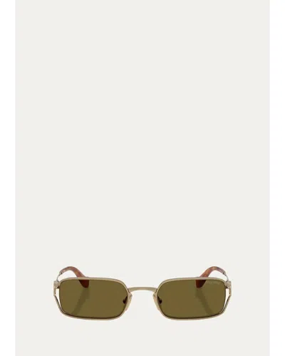 Miu Miu 52mm Rectangular Sunglasses In Metallic