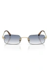 Miu Miu 52mm Rectangular Sunglasses In Gold