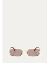 Miu Miu 52mm Rectangular Sunglasses In Pink