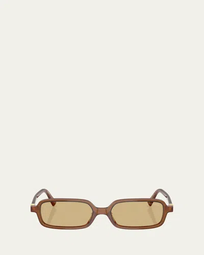 Miu Miu 52mm Rectangular Sunglasses In Transparent