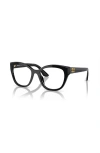 Miu Miu 52mm Square Optical Glasses In Black