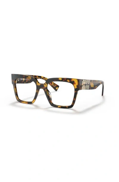 Miu Miu 52mm Square Optical Glasses In Brown