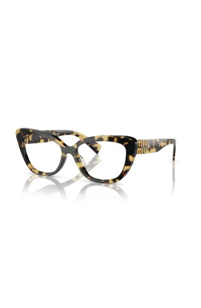 Miu Miu 53mm Cat Eye Optical Glasses In Brown