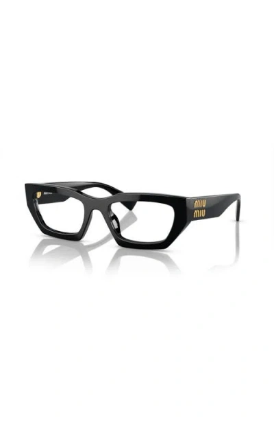 Miu Miu 53mm Irregular Eyeglasses In Black