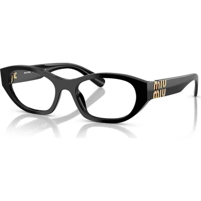 Miu Miu 53mm Irregular Optical Glasses In Black