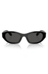 Miu Miu 53mm Irregular Sunglasses In Black