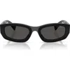 Miu Miu 53mm Irregular Sunglasses In Black