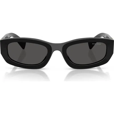 Miu Miu 53mm Irregular Sunglasses In Black