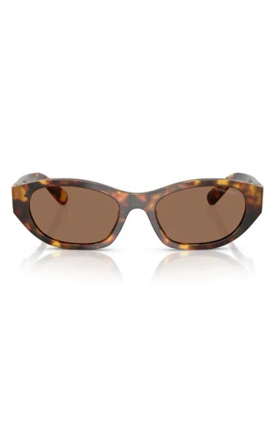 Miu Miu 53mm Irregular Sunglasses In Dark Brown