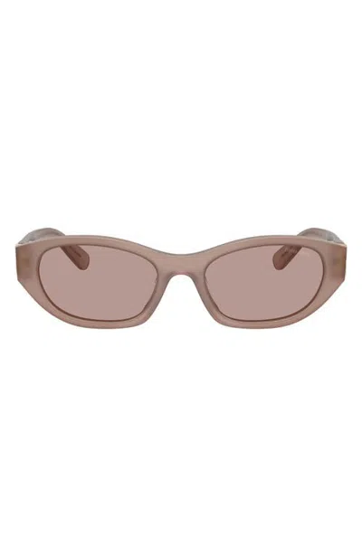 Miu Miu 53mm Irregular Sunglasses In Grey/light Purple Brown
