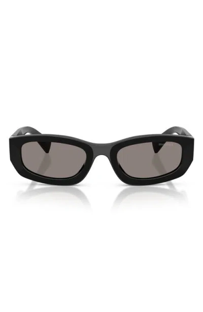 Miu Miu 53mm Irregular Sunglasses In Black