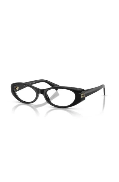 Miu Miu 53mm Oval Optical Glasses In Blue