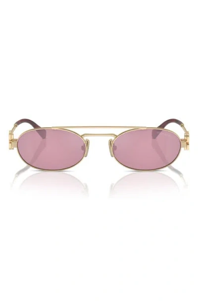 Miu Miu 53mm Oval Sunglasses In Gold