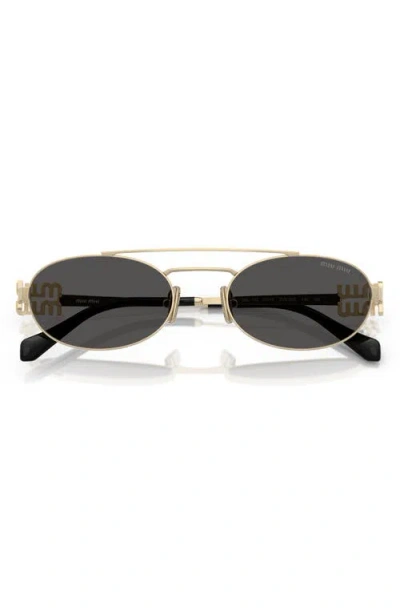 Miu Miu 53mm Oval Sunglasses In Gold