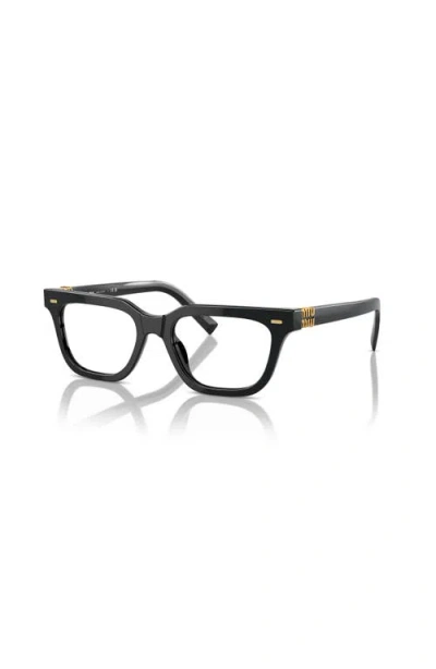 Miu Miu 53mm Rectangle Optical Glasses In Black