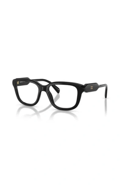 Miu Miu 53mm Rectangle Optical Glasses In Black