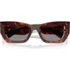 Miu Miu 53mm Rectangular Sunglasses In Brown