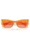 Miu Miu Logo Rectangle Acetate Sunglasses In Orange